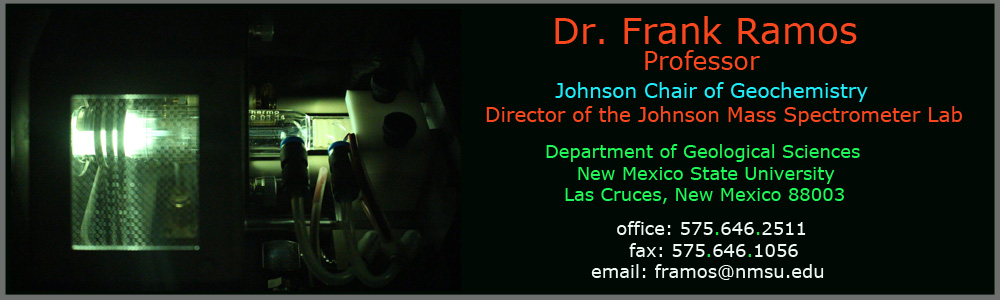 Dr. Frank Ramos, Geology.